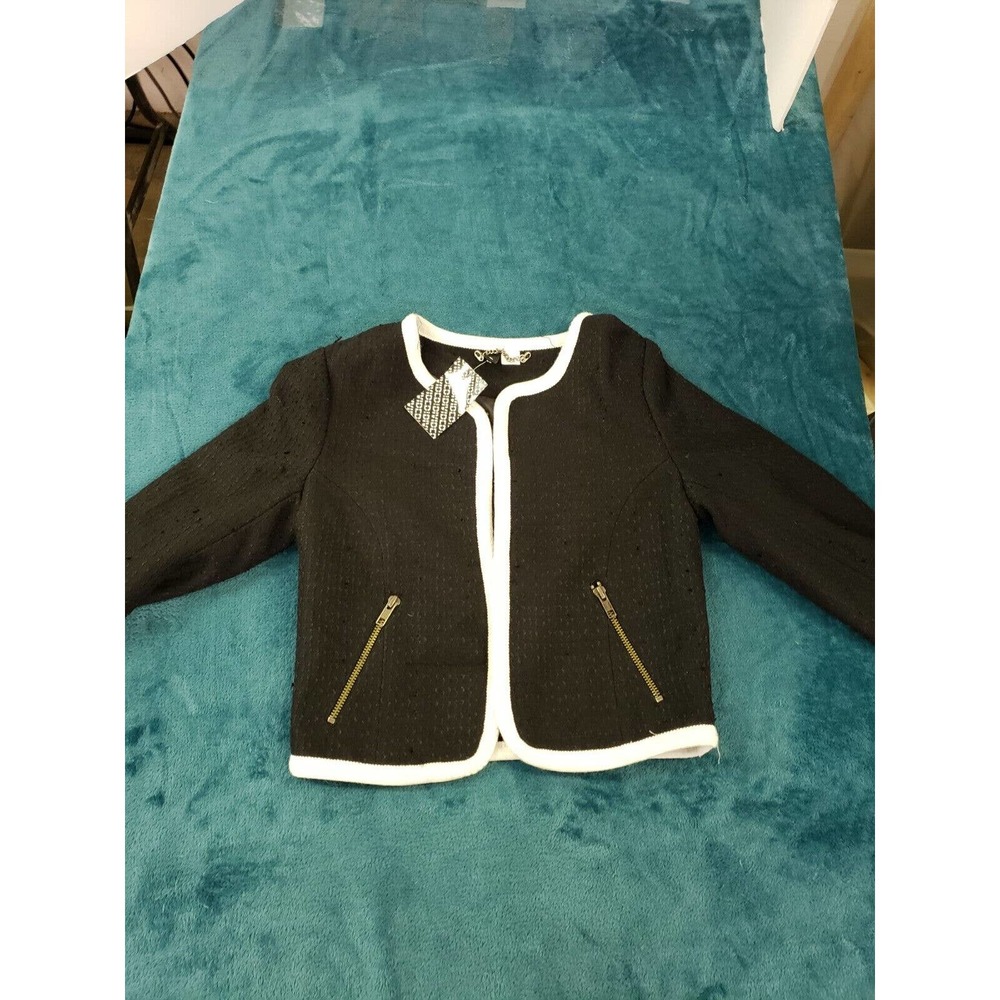 H&M Womens Black Long Sleeve Cardigan Sweater Size 2 Ladies Zipped Pockets NWT - Picture 2 of 8